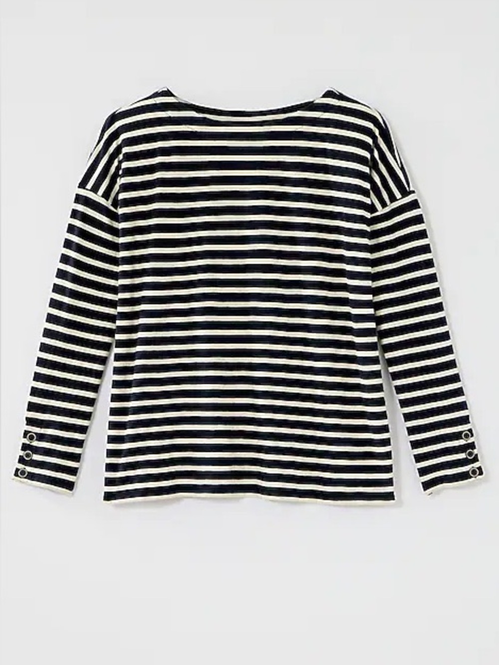 J. Jill Striped Buttoned-Cuff Tee Women's Size XL NWT